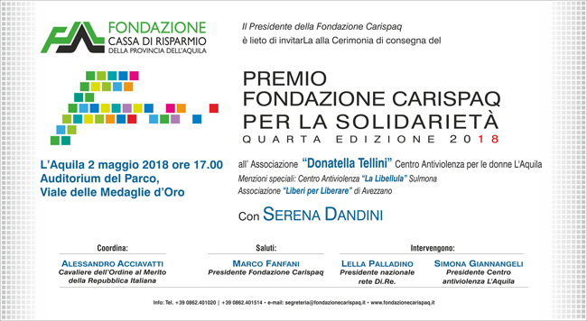 Premio Fondazione Carispaq per la Solidarietà 2018