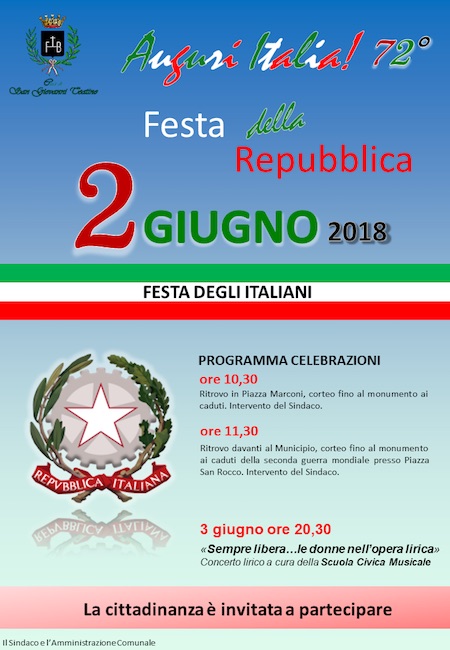 festa repubblica sgt 2 giugno 2018