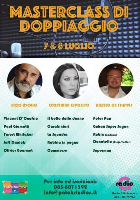 Masterclass doppiaggio 7 8 luglio Mosciano