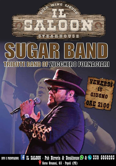 La musica di Zucchero a Il Saloon di Popoli con la Sugar Band 15 giugno 2018