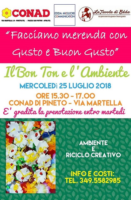 Bon Ton e l’Ambiente appuntamento 25 luglio Pineto
