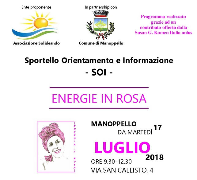 Manoppello Energie in Rosa oggi progetto