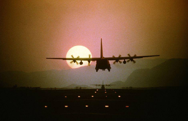 aereo tramonto