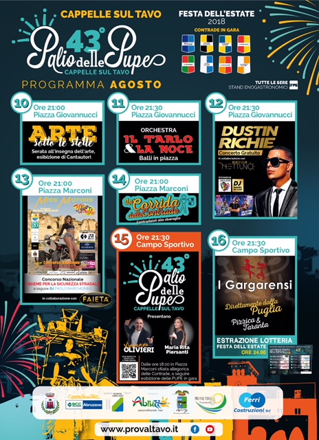 programma palio pupe 2018