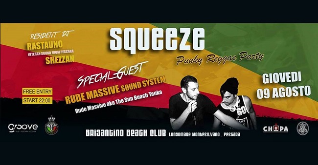 Squeeze punky reggae party al Brigantino 9 agosto