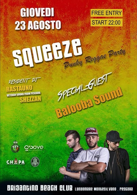 Squeeze punky reggae party al Brigantino 23 agosto