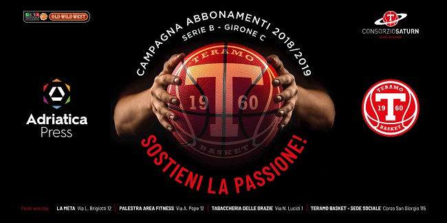 teramo basket abbonamenti 2018 2019