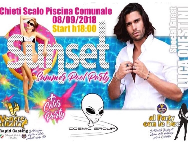 sunset summer pool party