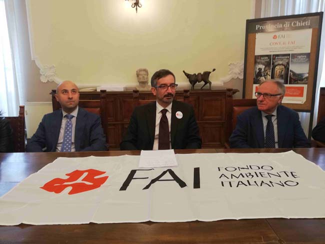 Giuseppe Di Giorgio sindaco Pennapiedimonte, Roberto Di Monte capo delegazione Fai Chieti, Mario Pupillo Presidente Provincia Chieti