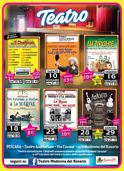 Pescara, Teatro Madonna del Rosario: programma 2018 - 2019
