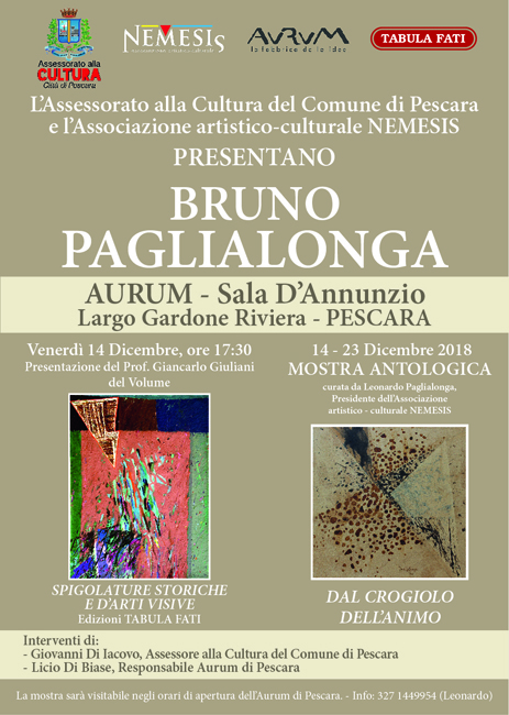 Mostra antologica di Bruno Paglialonga all'Aurum