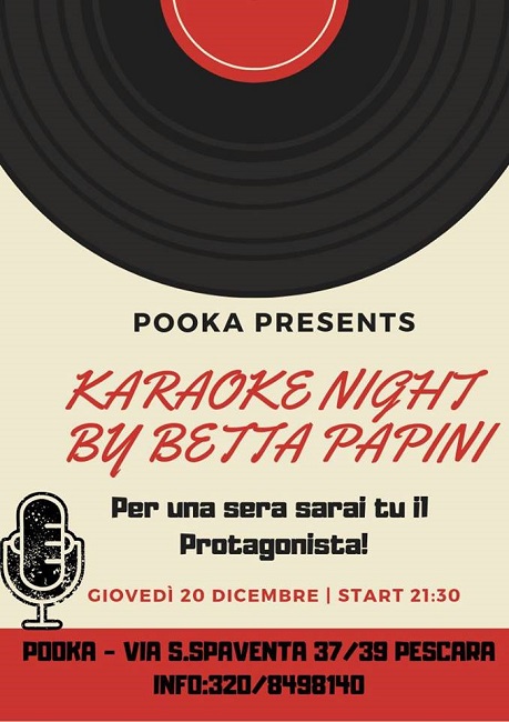 karaoke Pooka 20 dicembre con Betta Papini