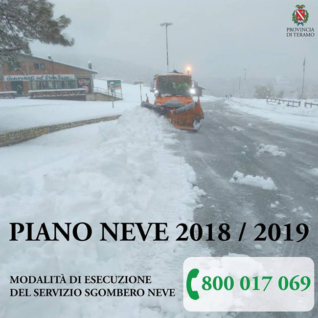 piano neve provincia Teramo 2018-2019