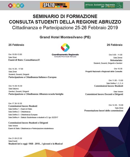 Seminario di Formazioni Consulta Studenti della Regione Abruzzo