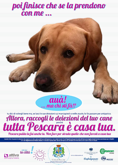 campagna deiezioni canine Pescara 2019