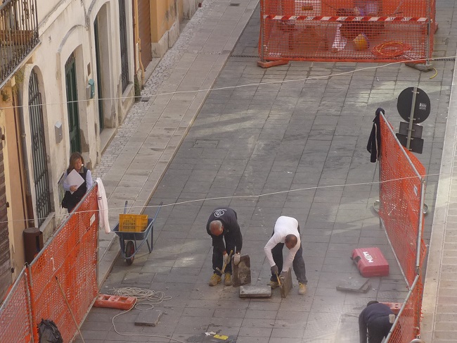 lavori su corso garibaldi Giulianova