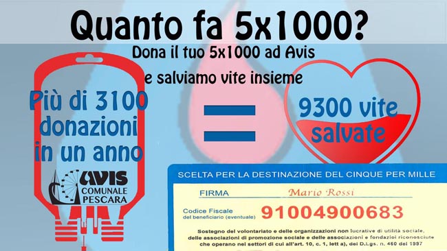 5x1000 avis pescara
