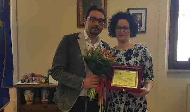 Federica Zacchini con sindaco Teramo