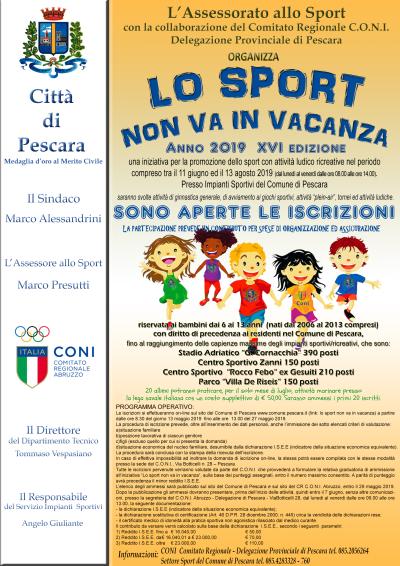 lo sport non va in vacanza 2019