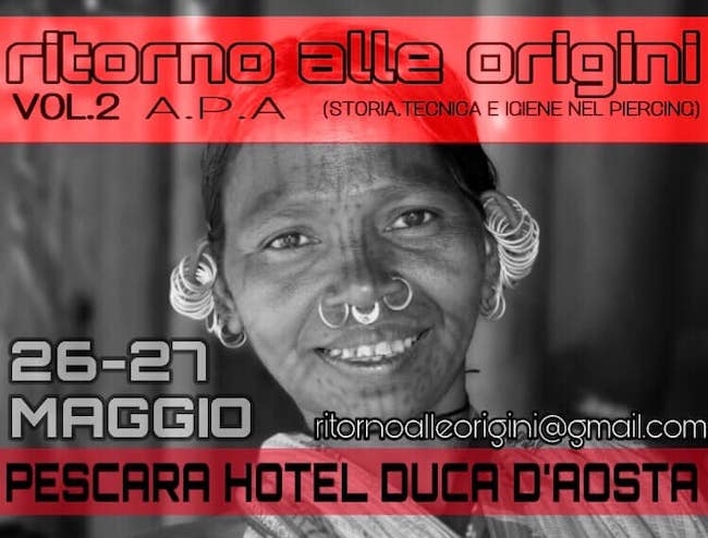 piercing ritorno alle origini Pescara 26-27 maggio 2019