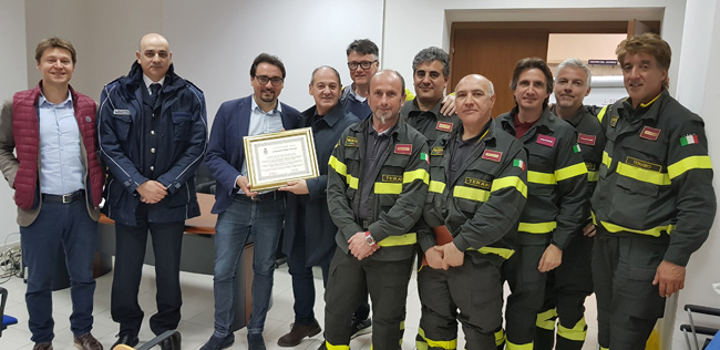 visita d'alberto vigili del fuoco Romeo Panzone