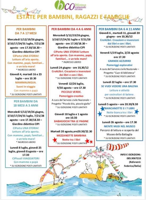 A Ortona tanti appuntamenti estivi per bambini e famiglie