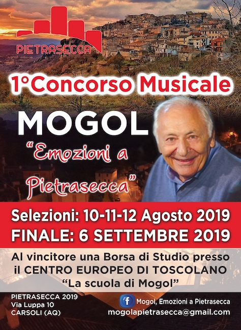 Concorso canoro “Mogol, Emozioni a Pietrasecca”