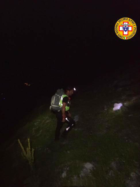 soccorso notturno escursionisti