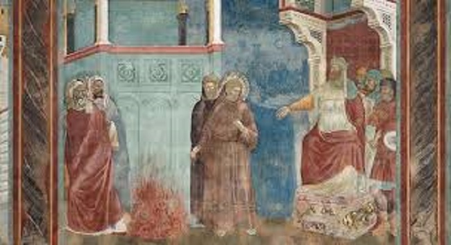 Francesco ed il sultano_affresco Basilica Assisi-1