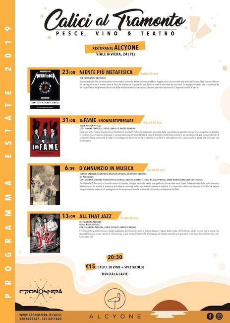 calici tramonto programma 2019