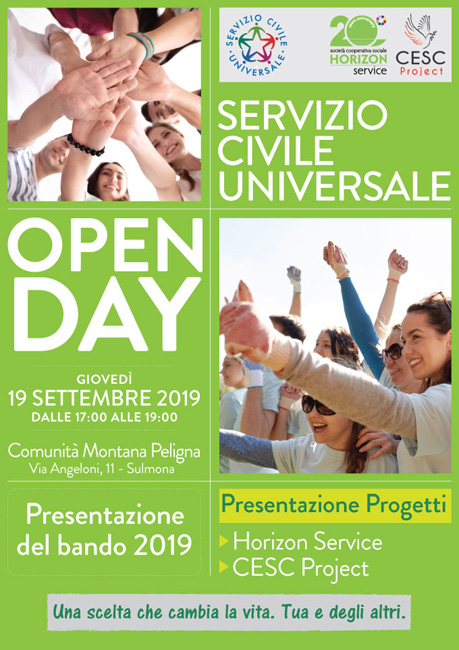 Open Day Servizio Civile 2019 Sulmona