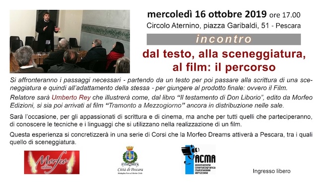 workshop sceneggiatura 16 ottobre 2019