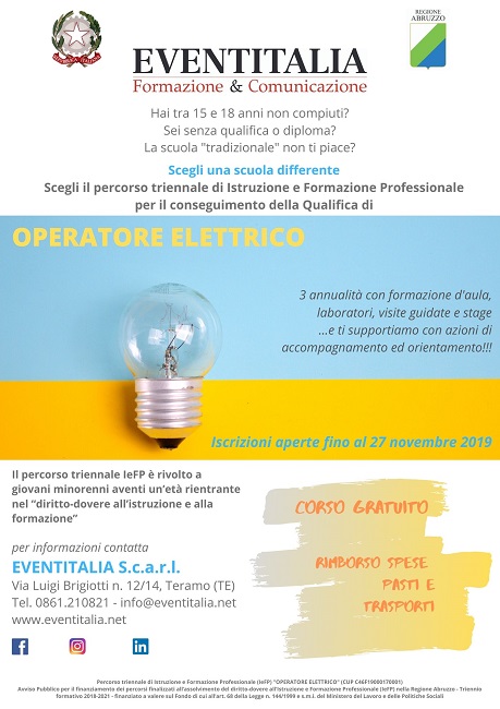 Teramo, corsi per Operatore del Benessere - Indirizzo Estetica e Operatore Elettrico