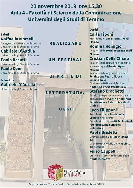 Teramo, “Realizzare un festival di arti e di letteratura, oggi”