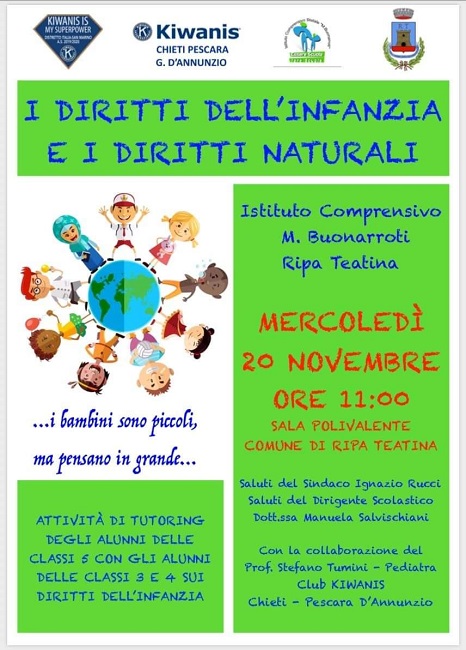Ripa Teatina, celebrata la la Giornata Mondiale dei diritti dei bambini Ripa Teatina, celebrata la la Giornata Mondiale dei diritti dei bambini