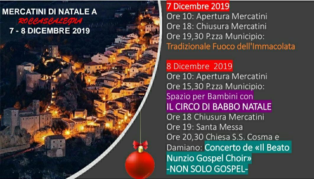 Mercatini Di Natale 8 Dicembre.Mercatini Di Natale 2019 A Roccascalegna