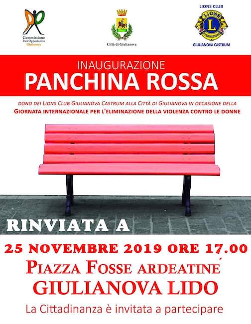 panchina rossa giulianova 25 novembre 2019