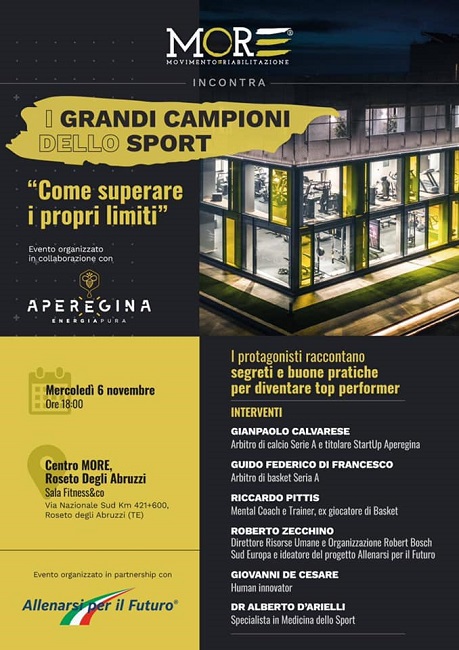 Roseto degli Abruzzi, MORE incontra i campioni dello sport
