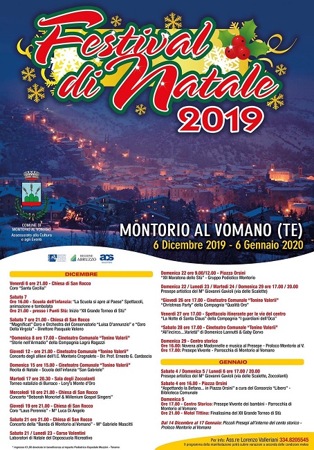 Natale a Montorio al Vomano: il primo appuntamento per i più piccoli