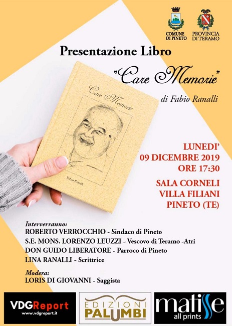 A Villa Filiani di Pineto Fabio Ranalli presenta Care memorie