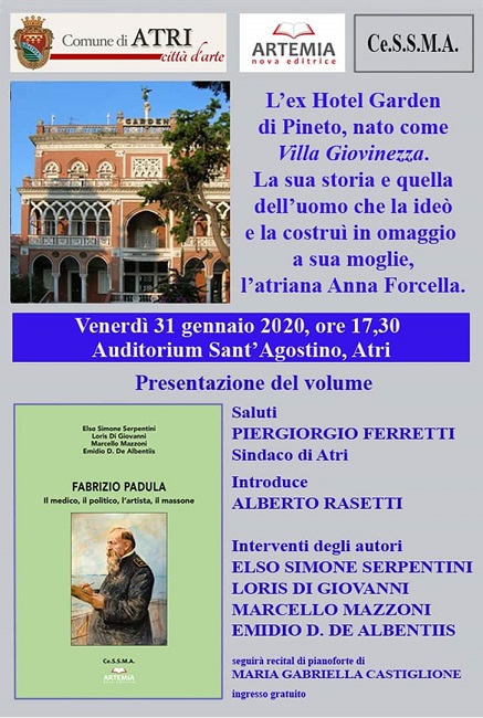 Ad Atri la presentazione del libro su Fabrizio Padula ed un recital di pianoforte