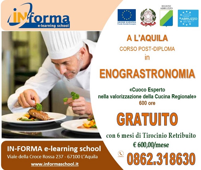 L'Aquila, corso formativo per enogastronomi esperti nella valorizzazione della cucina regionale 