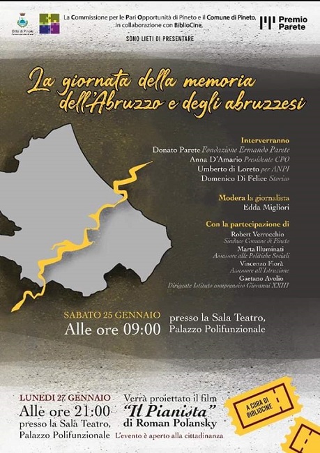 A Pineto il convegno "Giornata della Memoria dell'Abruzzo e degli abruzzesi"