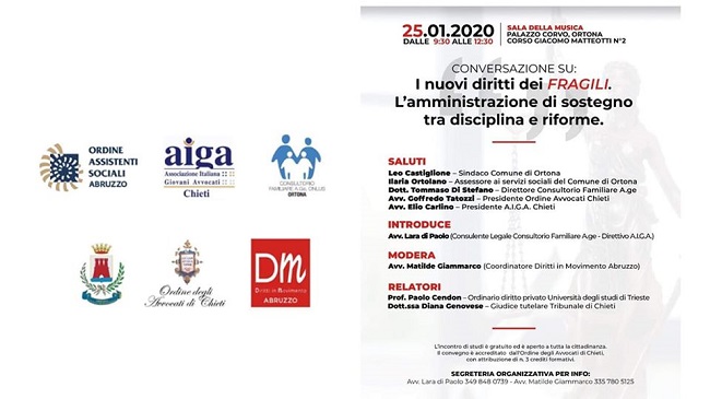 A Ortona si parla di nuovi diritti dei fragili e di amministrazione di sostegno