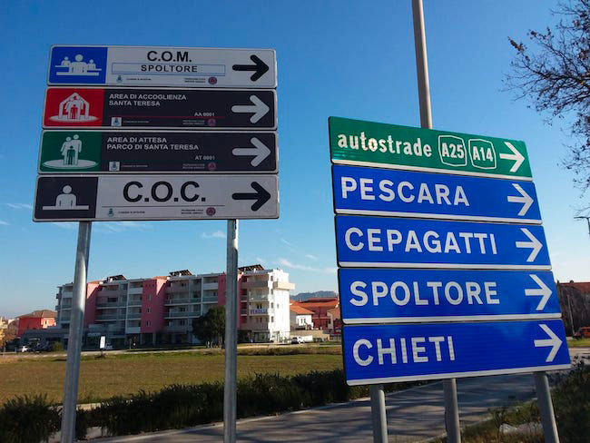 segnaletica protezione civile spoltore