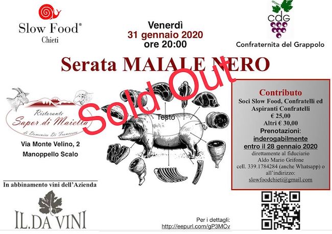 serata maiale nero 31 gennaio 2020