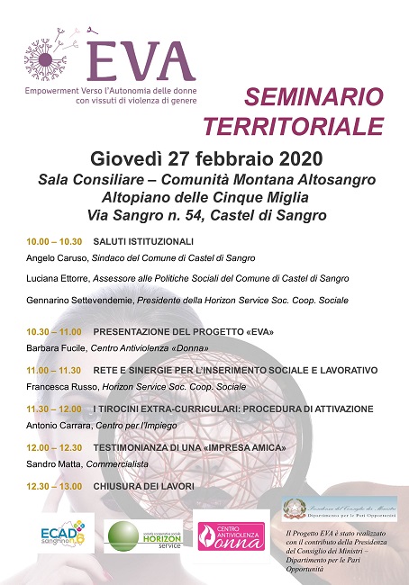 Sulmona, al via il Progetto Eva pro donne vittime di violenza