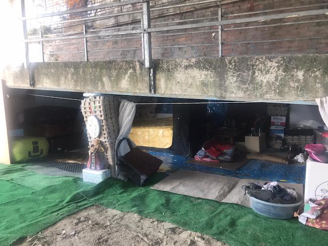 accampamento pista ciclabile