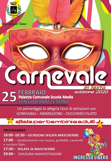A San Giovanni Teatino torna “Carnevale in Festa”