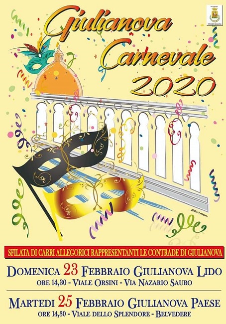 Giulianova, torna il Carnevale Giuliese: programma e info viabilità
